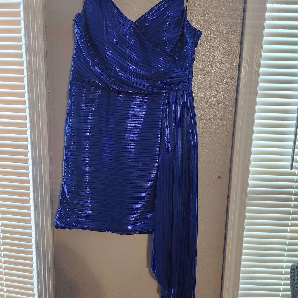 City Studio Blue One Shoulder Cocktail Dress